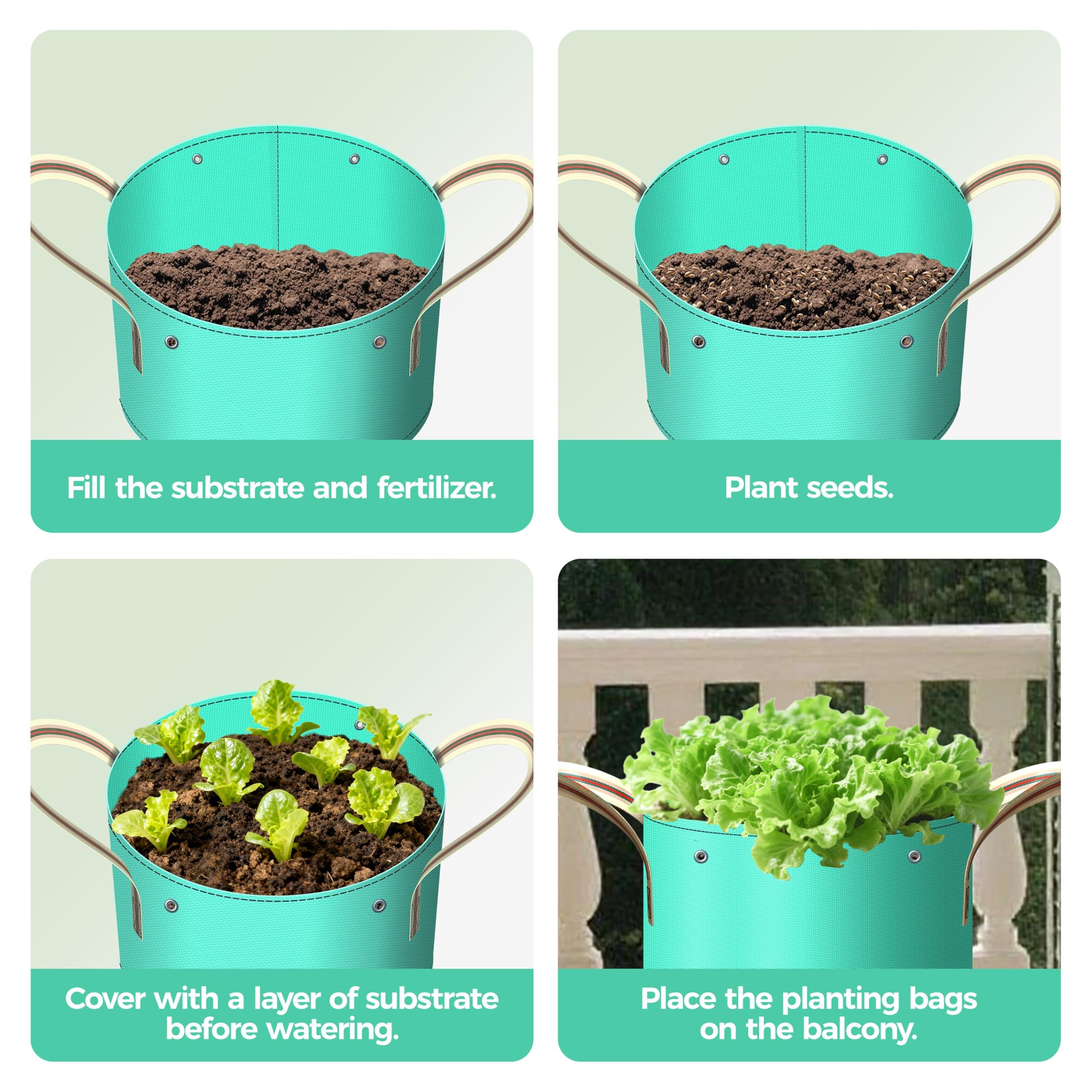 SPONDWILD grow bag beside kettle showing 15-gallon size comparison