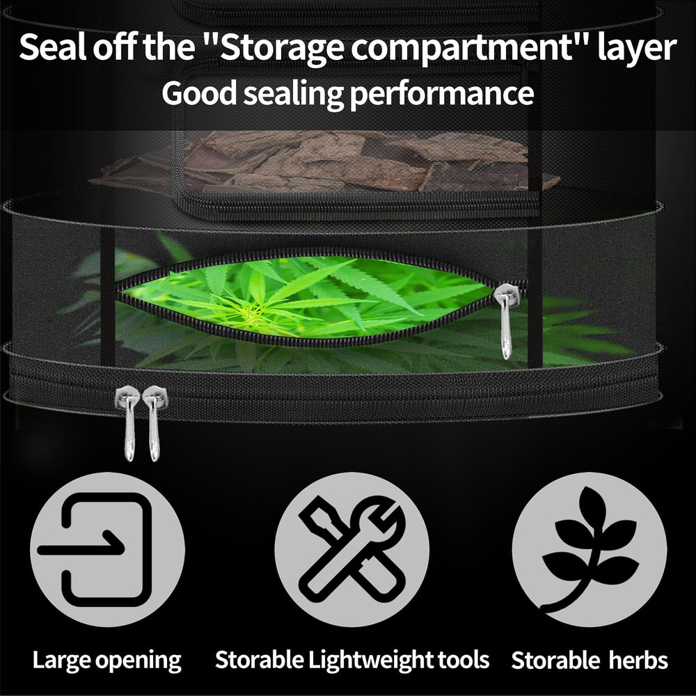 SPONDWILD zippered window open to access herbs without disturbing others