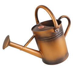 Sporgard front view metal watering can showing durable steel and farmhouse style benefit