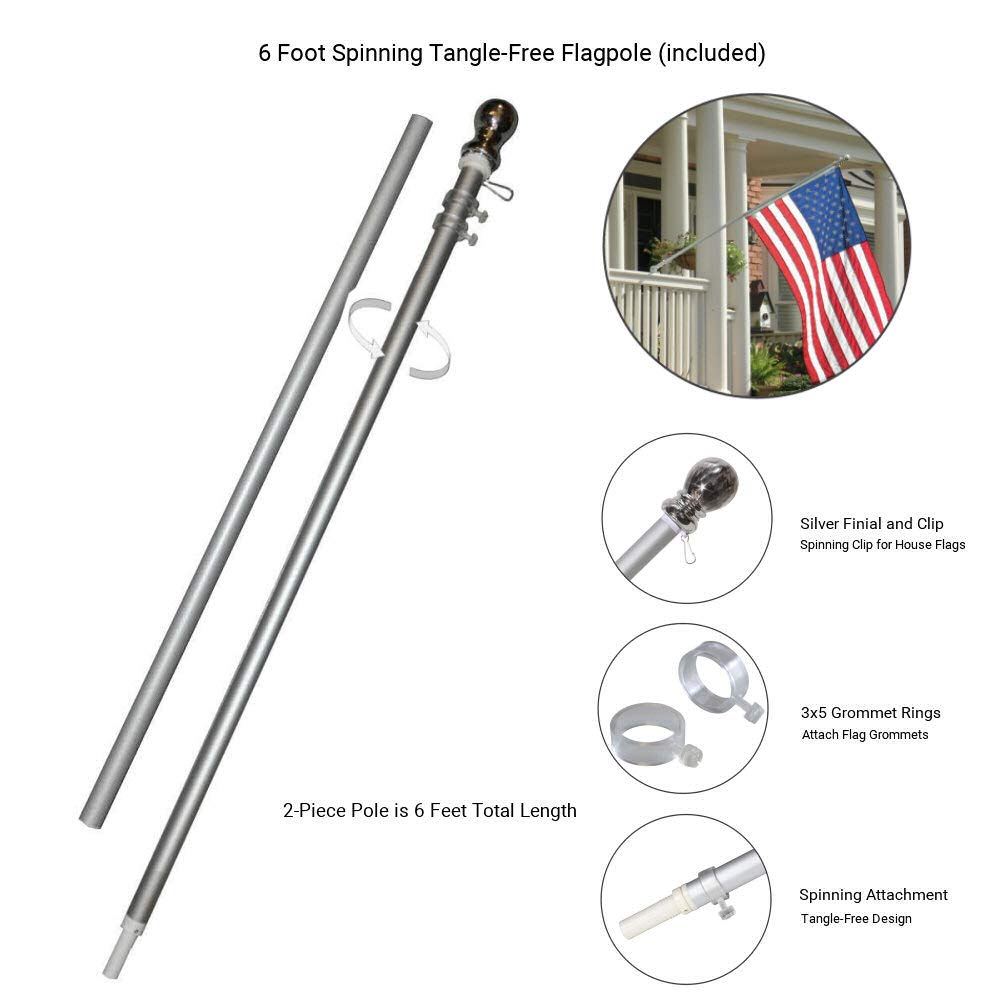 Sports Flags Pennants Company close-up of sealed bearings highlighting smooth tangle-free rotation