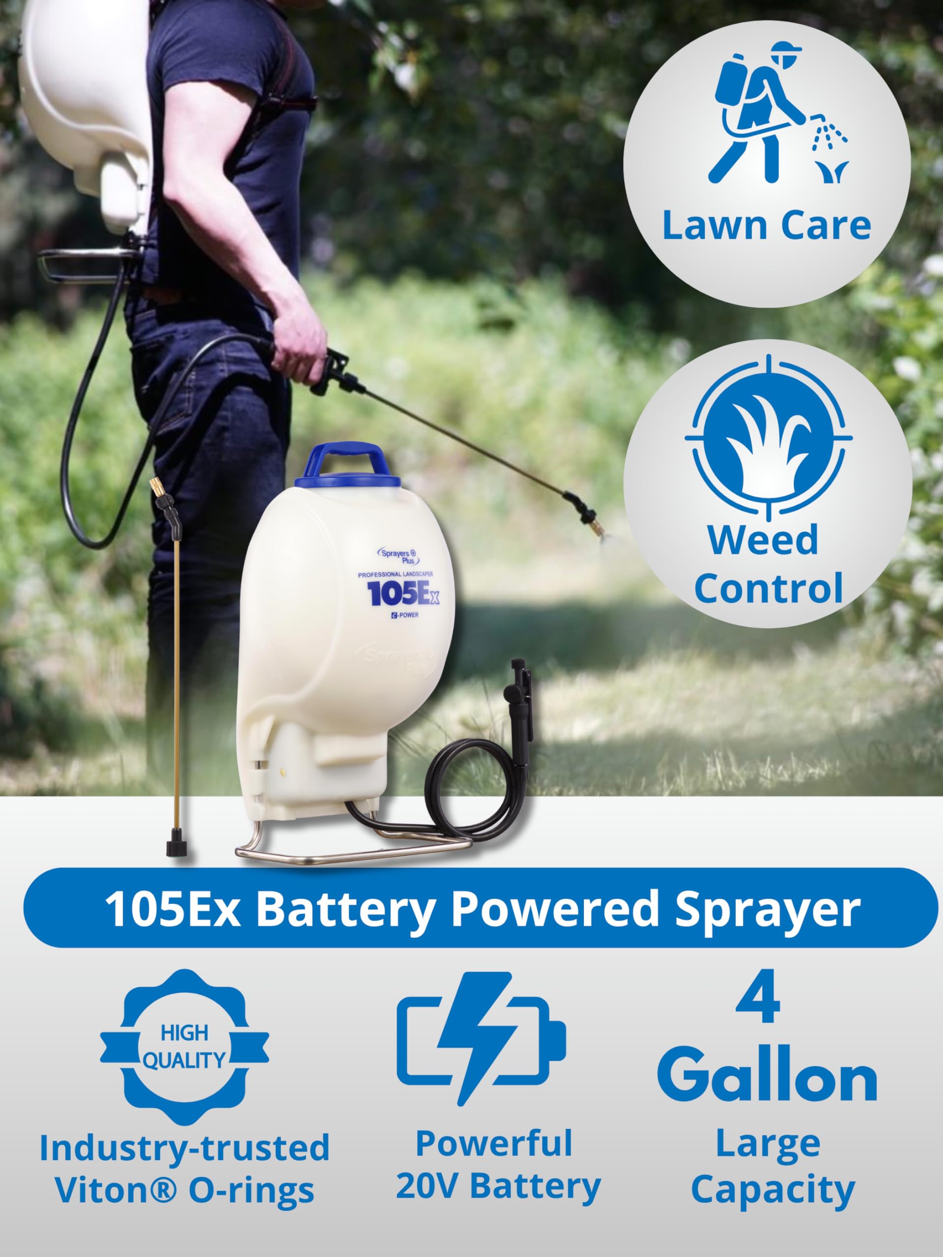 Sprayers Plus padded backpack straps and frame offering balanced carrying comfort