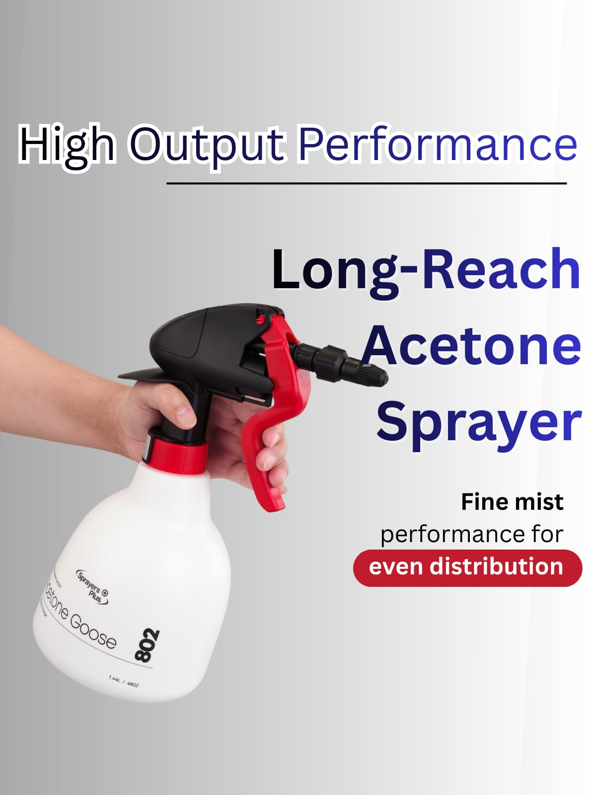 Sprayers Plus 802 in use cleaning concrete floor demonstrating extended 25ft reach and efficient coverage