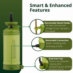 Sprayers Plus wand secured in holder during transport demonstrating tidy storage benefit