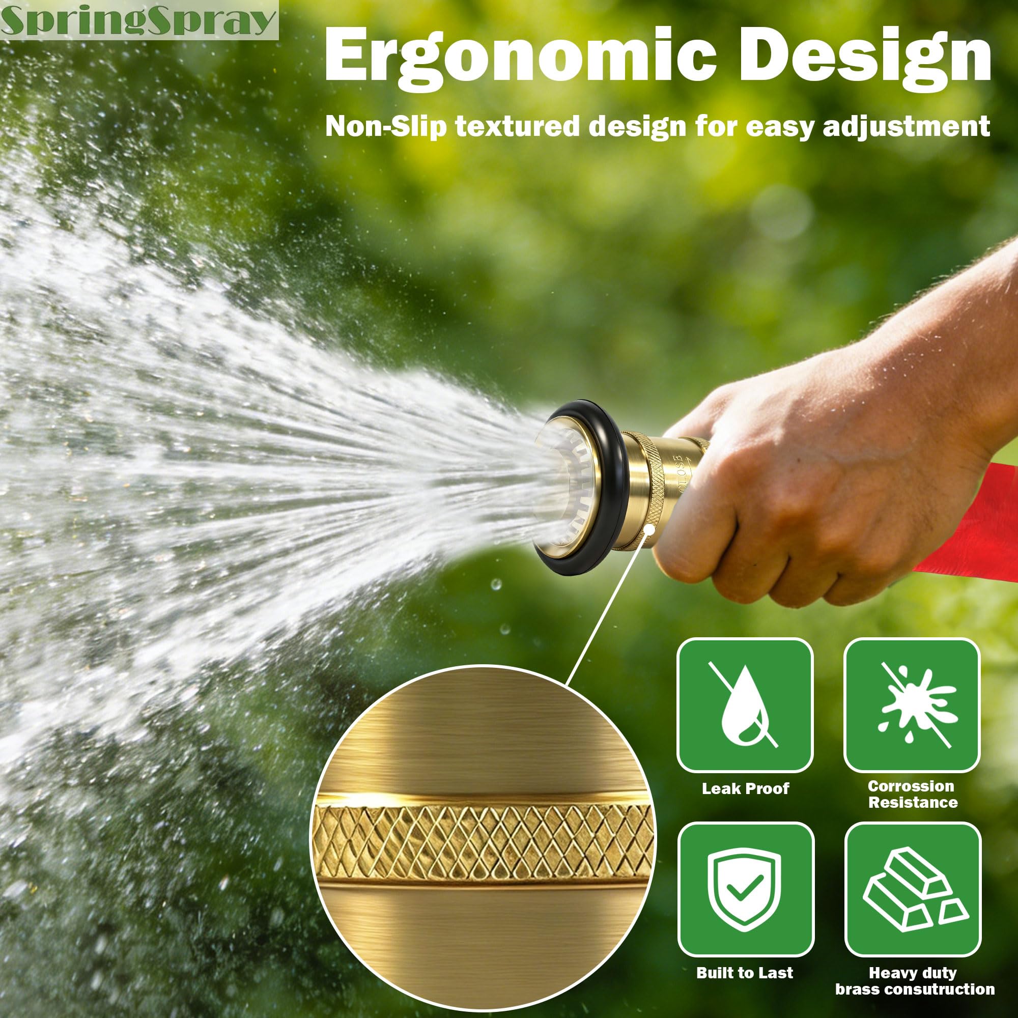 SpringSpray straight stream spray pattern delivering focused reach for tasks