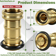 SpringSpray closeup of 1" NH/NST thread ensuring secure, compatible connection