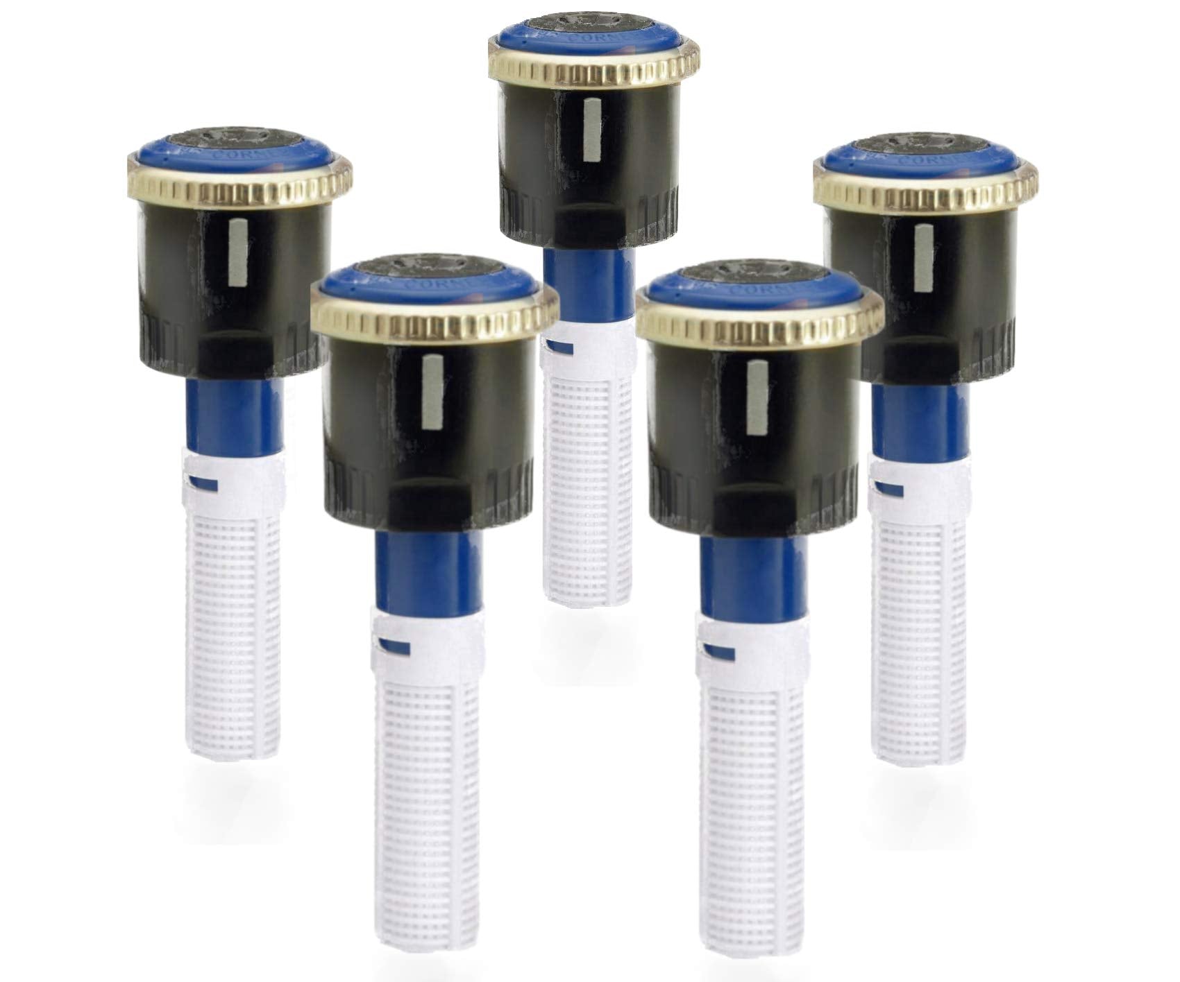 Sprinkler Hunter MP3000 front view showing five rotator nozzles and clear fitment benefits