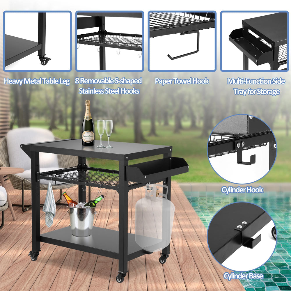 Spurgehom adjustable mesh shelf detail showing organized storage benefit