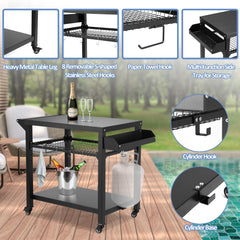 Spurgehom adjustable mesh shelf detail showing organized storage benefit