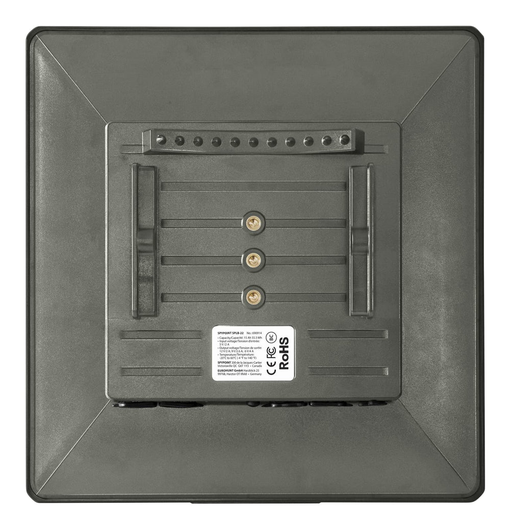 SPYPOINT SPLB-22 angled for sun illustrating optimal solar exposure benefit