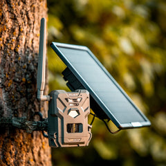 SPYPOINT internal battery compartment detail showing secured lithium pack benefit