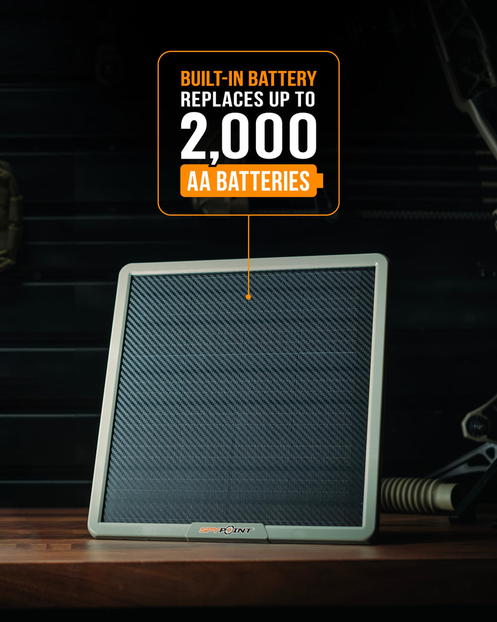 SPYPOINT solar panel closeup highlighting efficient cells and durable finish