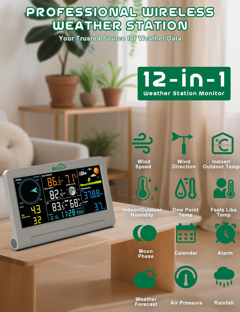 SQECH integrated outdoor sensor assembly showing durable construction benefits