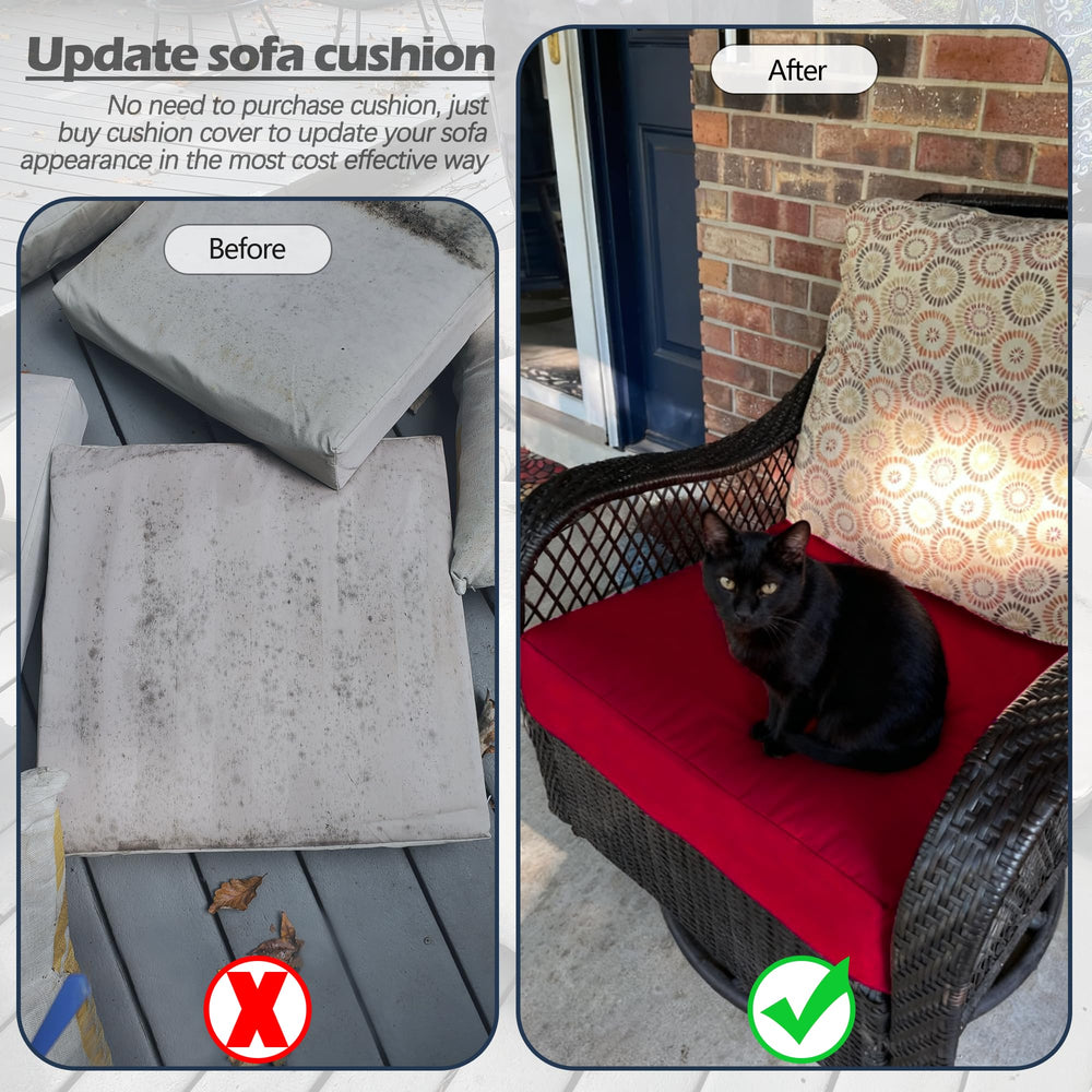 Sqodok backrest cover on wicker chair, coordinates outdoor furniture
