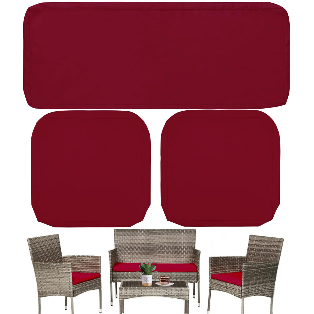 Sqodok front view of loveseat cover showing clean, renewed seating and effortless refresh