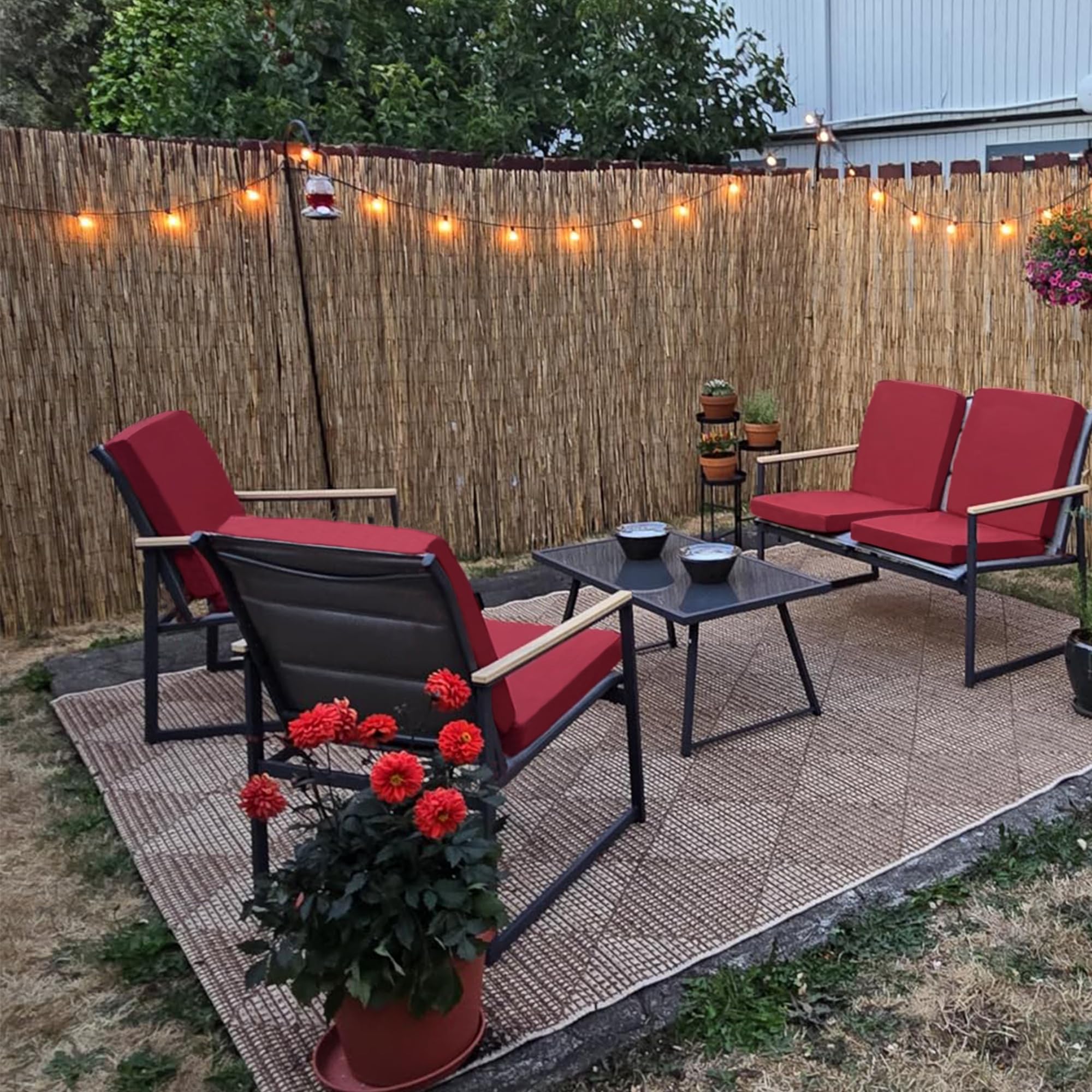 Sqodok lifestyle patio setup with covers, creates cohesive outdoor look