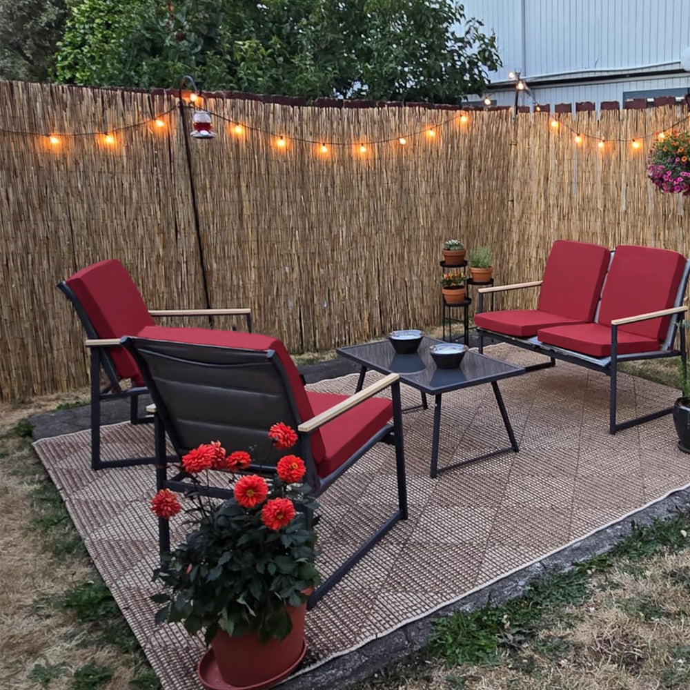 Sqodok lifestyle patio setup with covers, creates cohesive outdoor look