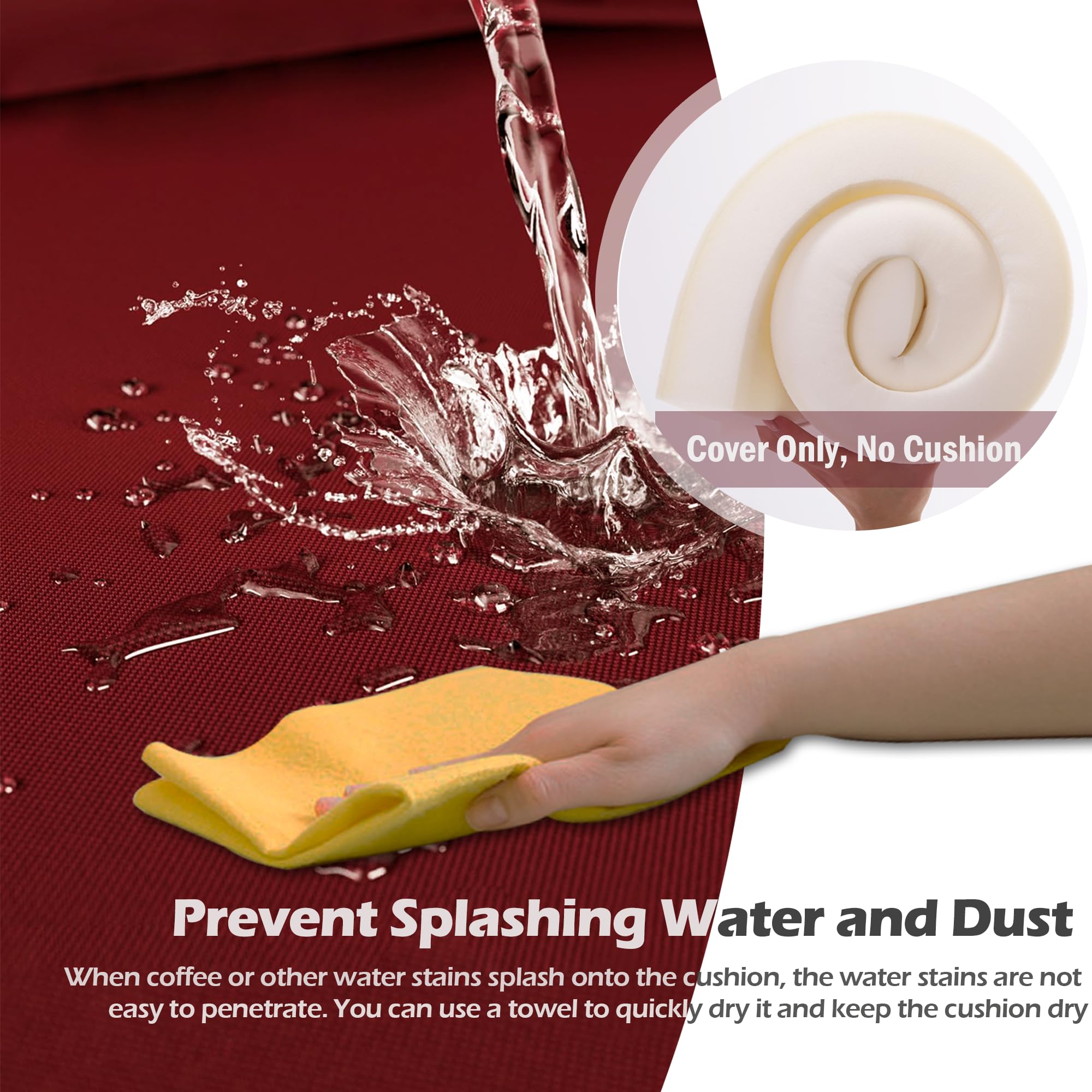 Sqodok demo sliding cover over seat cushion, quick replacement shown