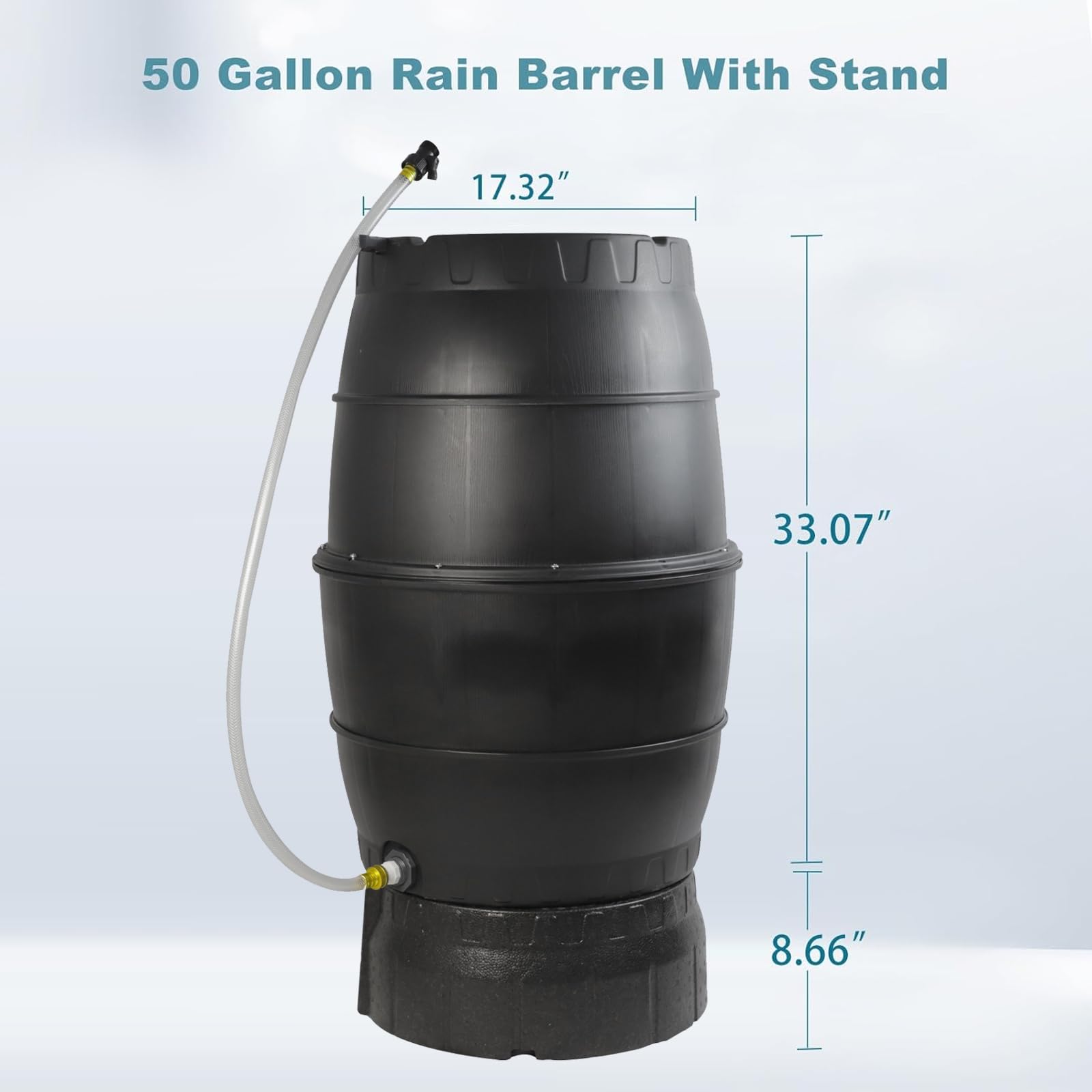 SQUEEZE master base and outlet hose detail, raised stand improves water flow