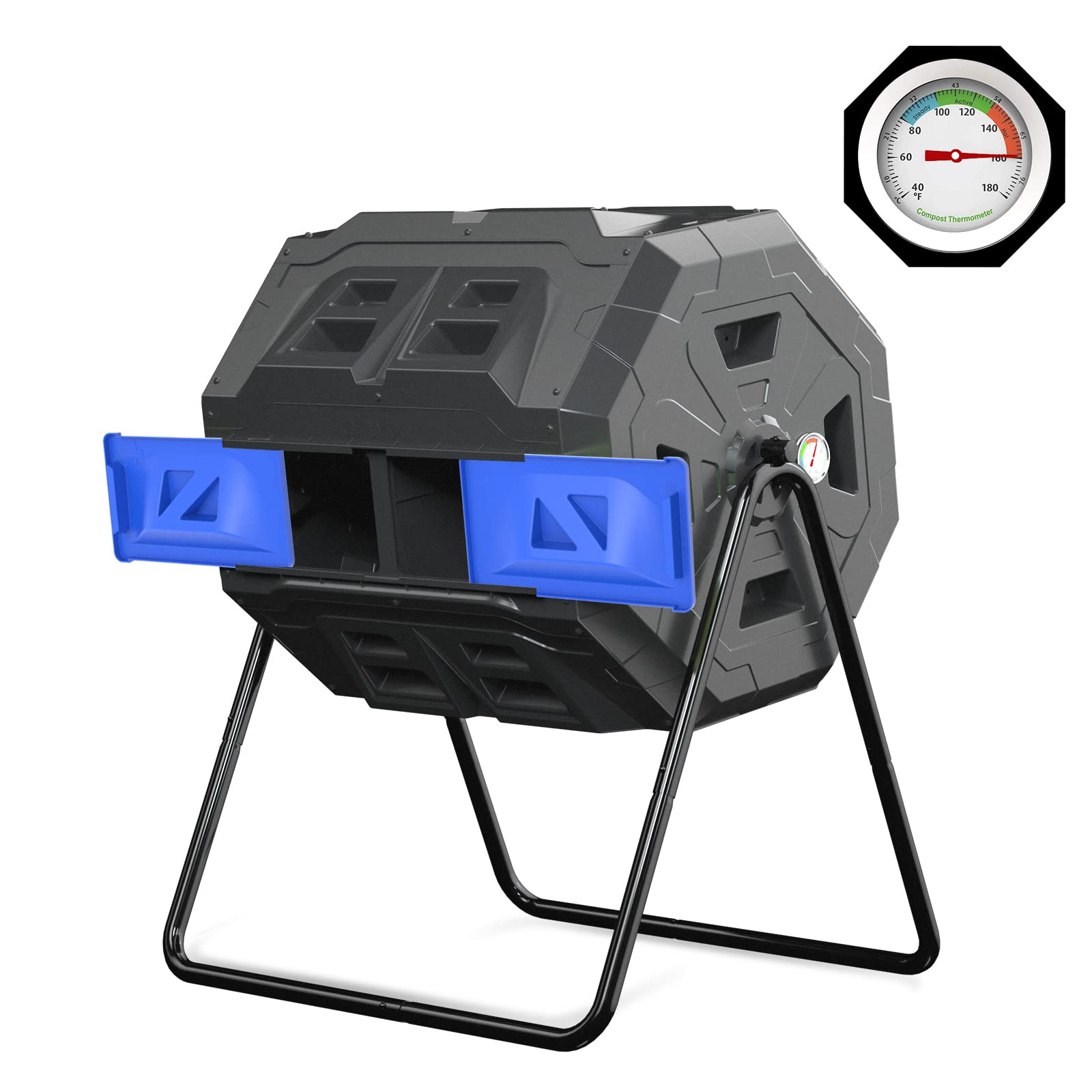 SQUEEZE master front view with blue door showing accessible compost entry and convenience