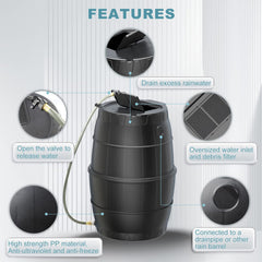 SQUEEZE master threaded outlet detail for easy hose or spigot attachment and controlled flow