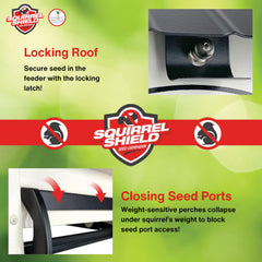 Squirrel Shield viewing window showing seed level for quick monitoring benefit