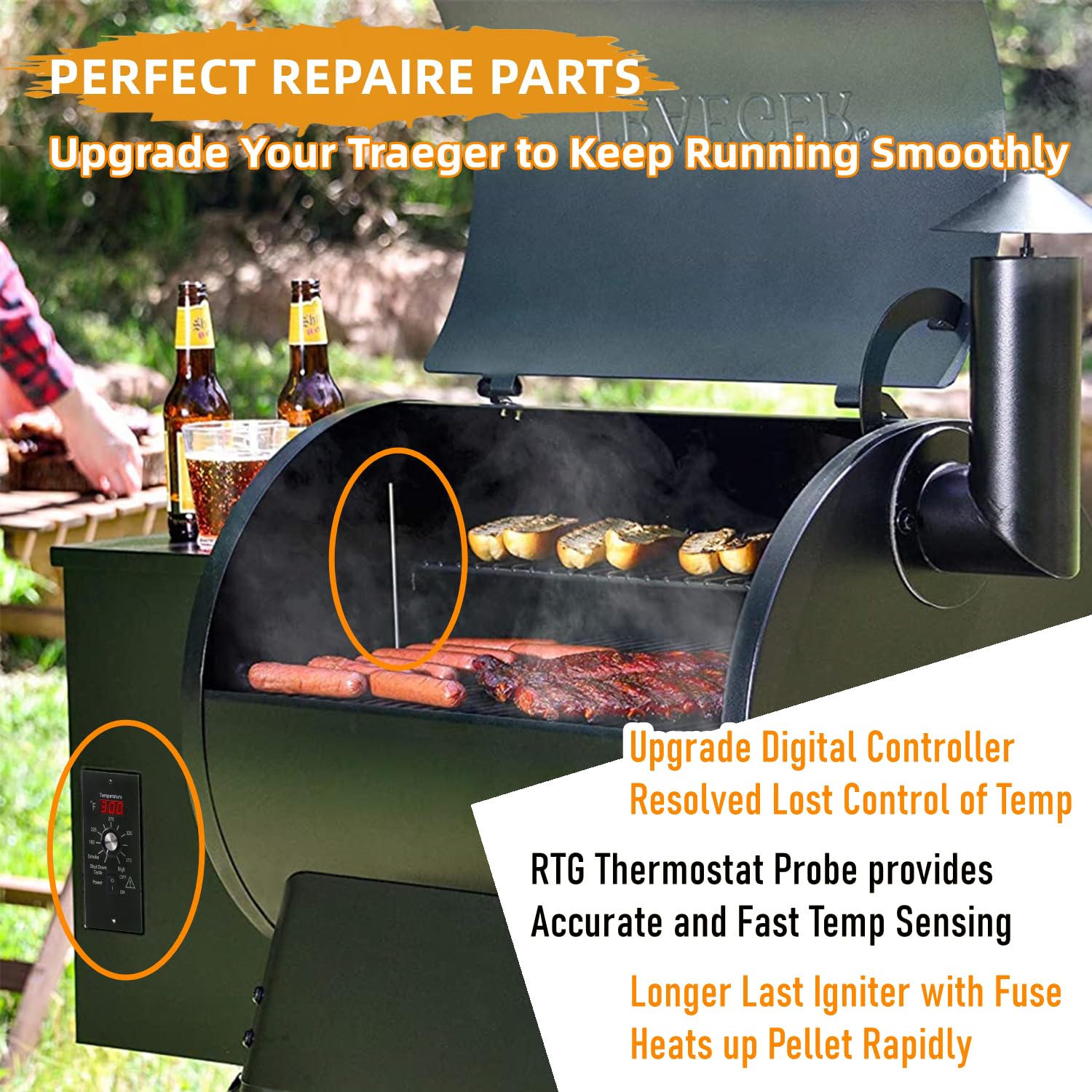 Squirrel wood artware replacement kit laid out in packaging showing all included components