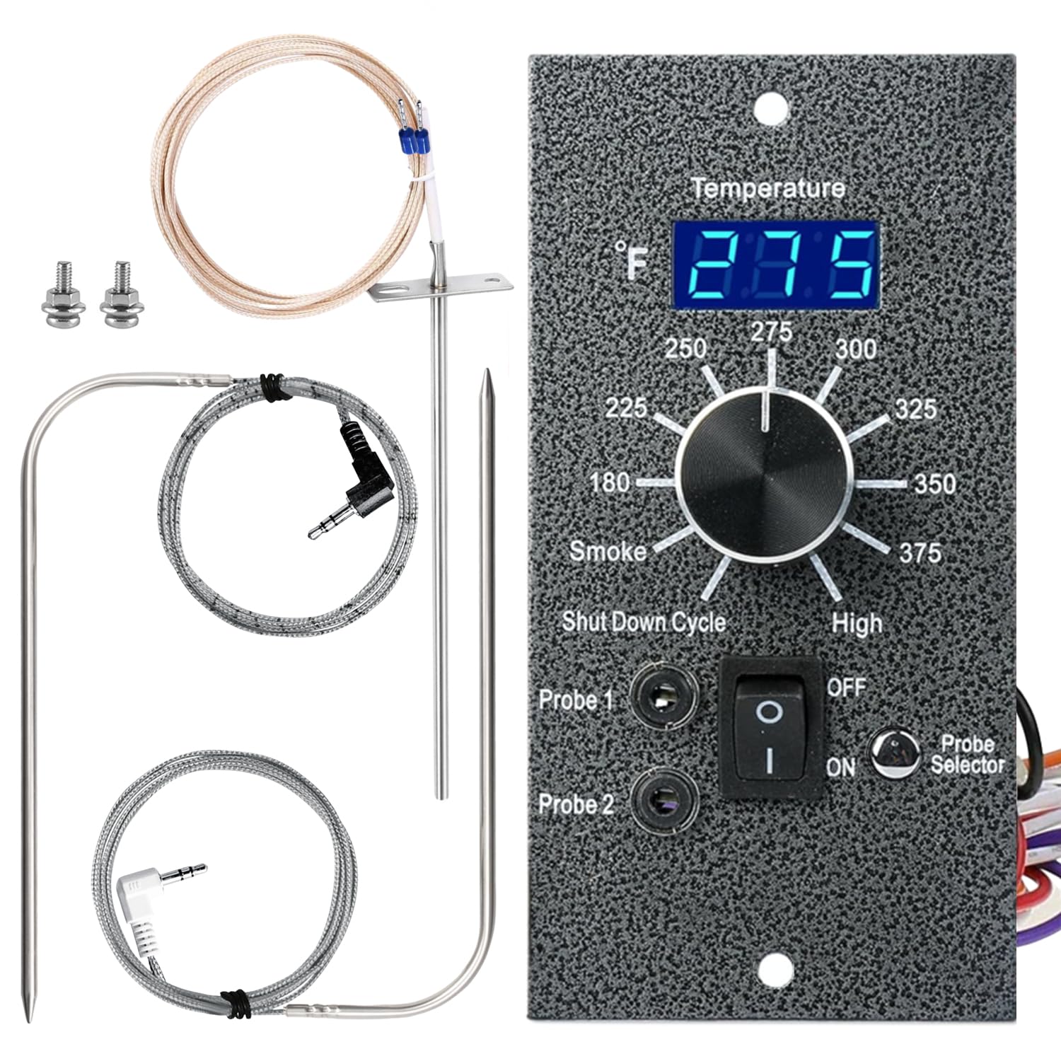 Squirrel wood artware controller front panel showing digital display and buttons for precise control