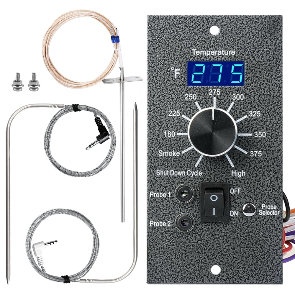 Squirrel wood artware controller front panel showing digital display and buttons for precise control