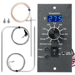 Squirrel wood artware controller front panel showing digital display and buttons for precise control