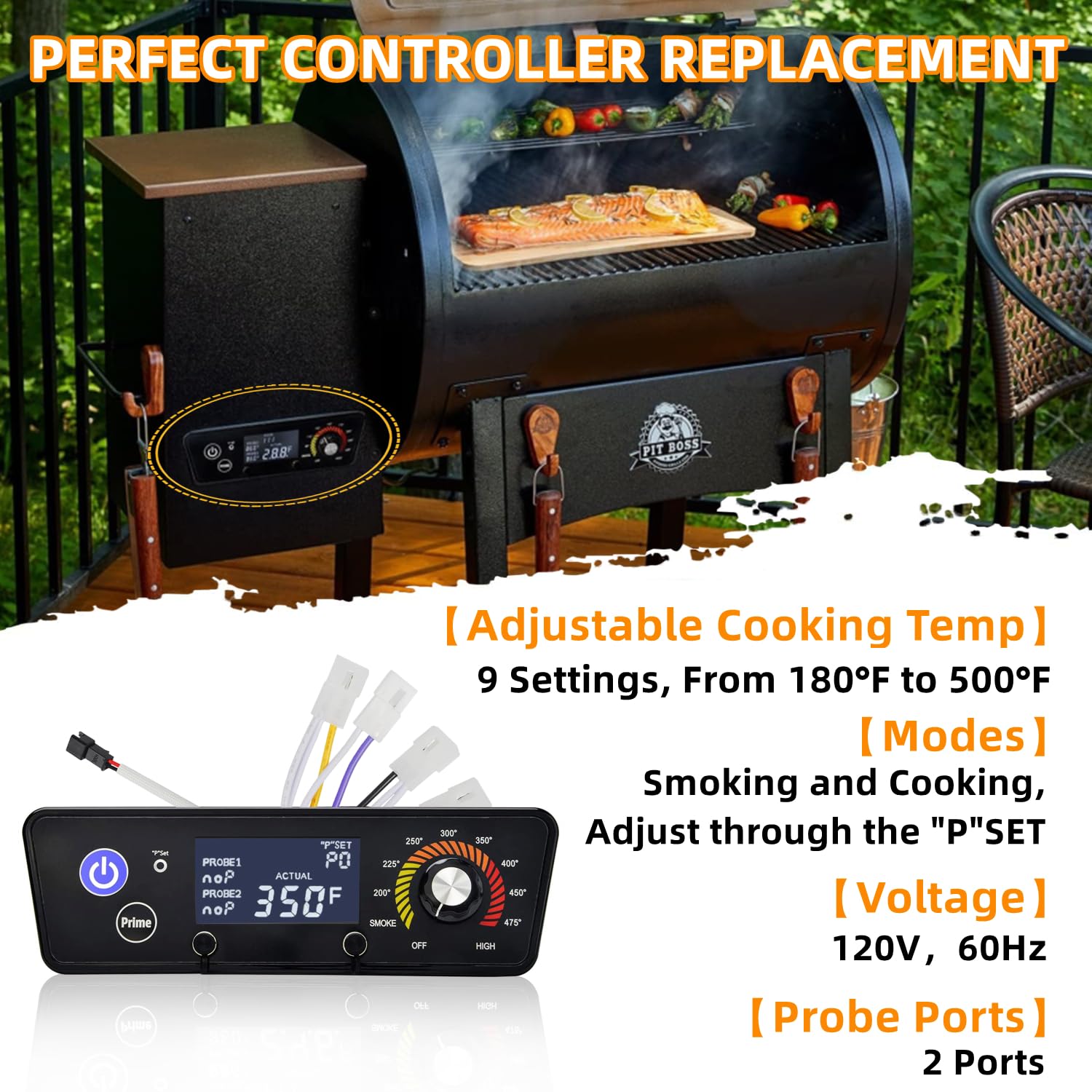 Squirrel wood artware technician replacing control board in a backyard grill for fast on-site repair