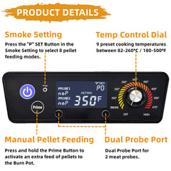 Squirrel wood artware stainless-steel temperature probes provide fast, safe meat and chamber readings