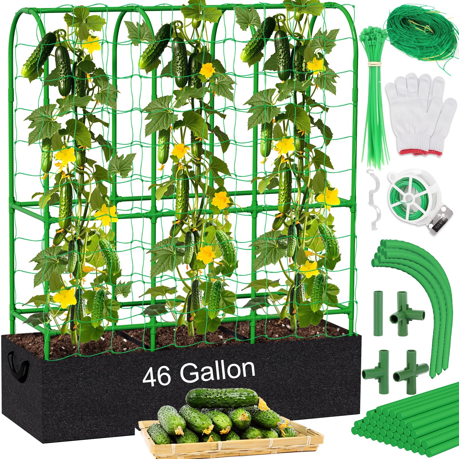 Srapwati front view of assembled trellis kit showing compact footprint and durability