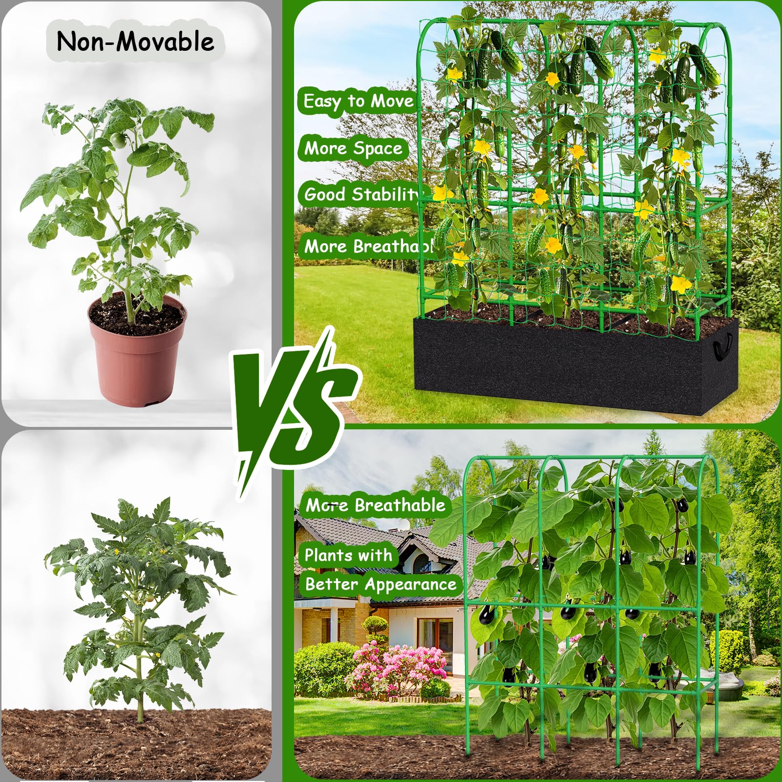 Srapwati grow bag fabric texture and reinforced handles for easy relocation