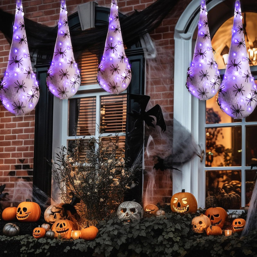 Sratte hanging on porch at night creating eye-catching ambience