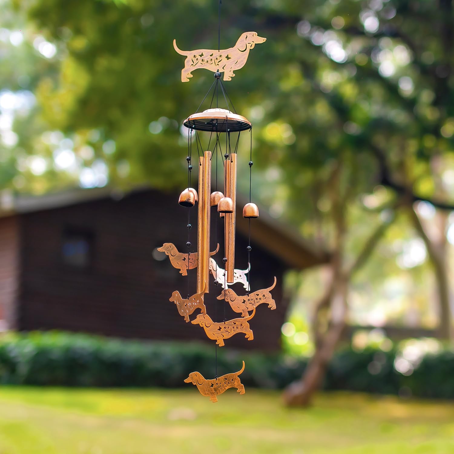 SRDJXY dachshund close-up of metal cutout detailing and durable finish