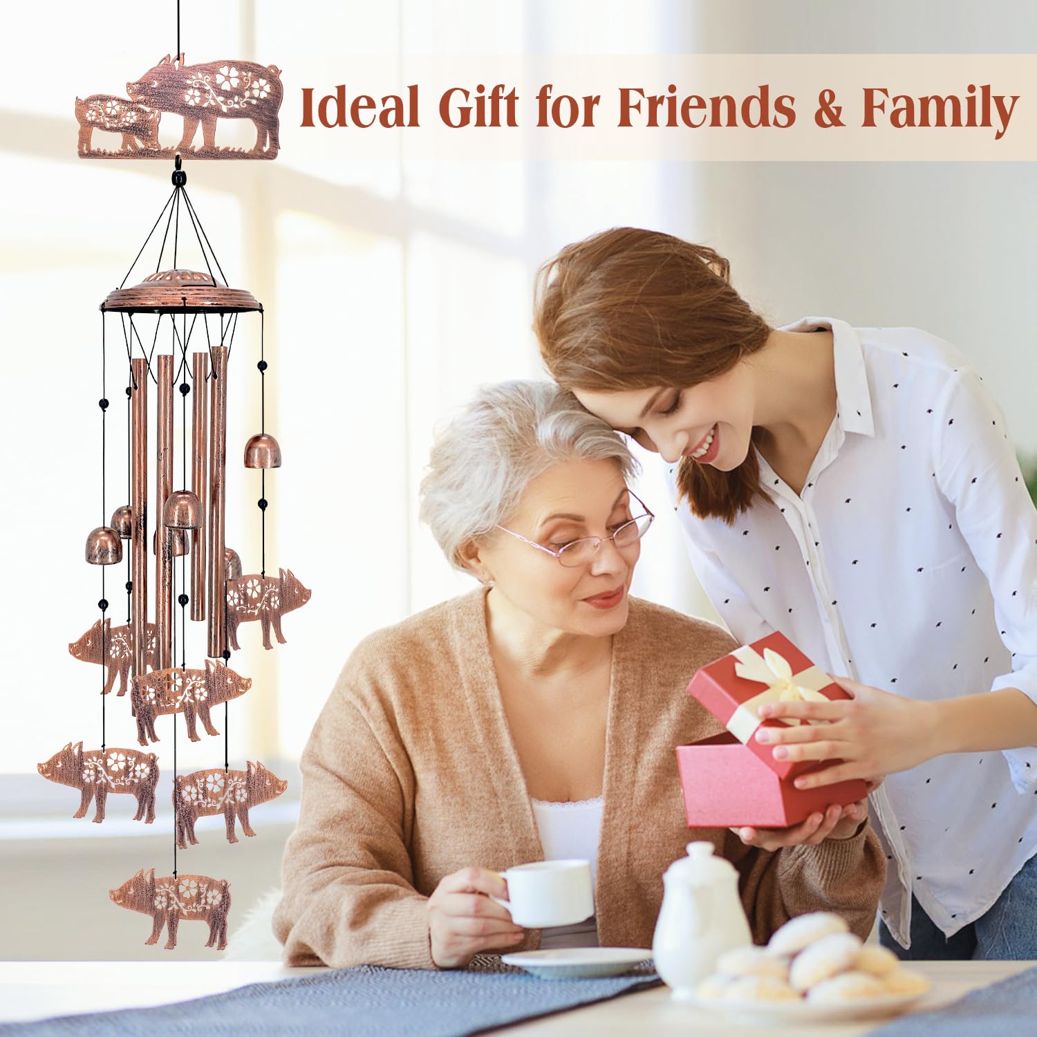 SRDJXY bells and small pig ornaments emphasizing melodic accents