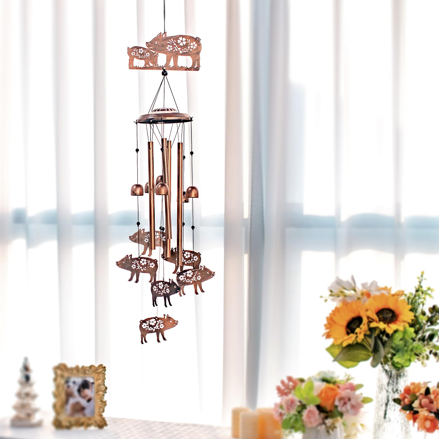 SRDJXY wind chime hanging on porch lending calming outdoor ambiance