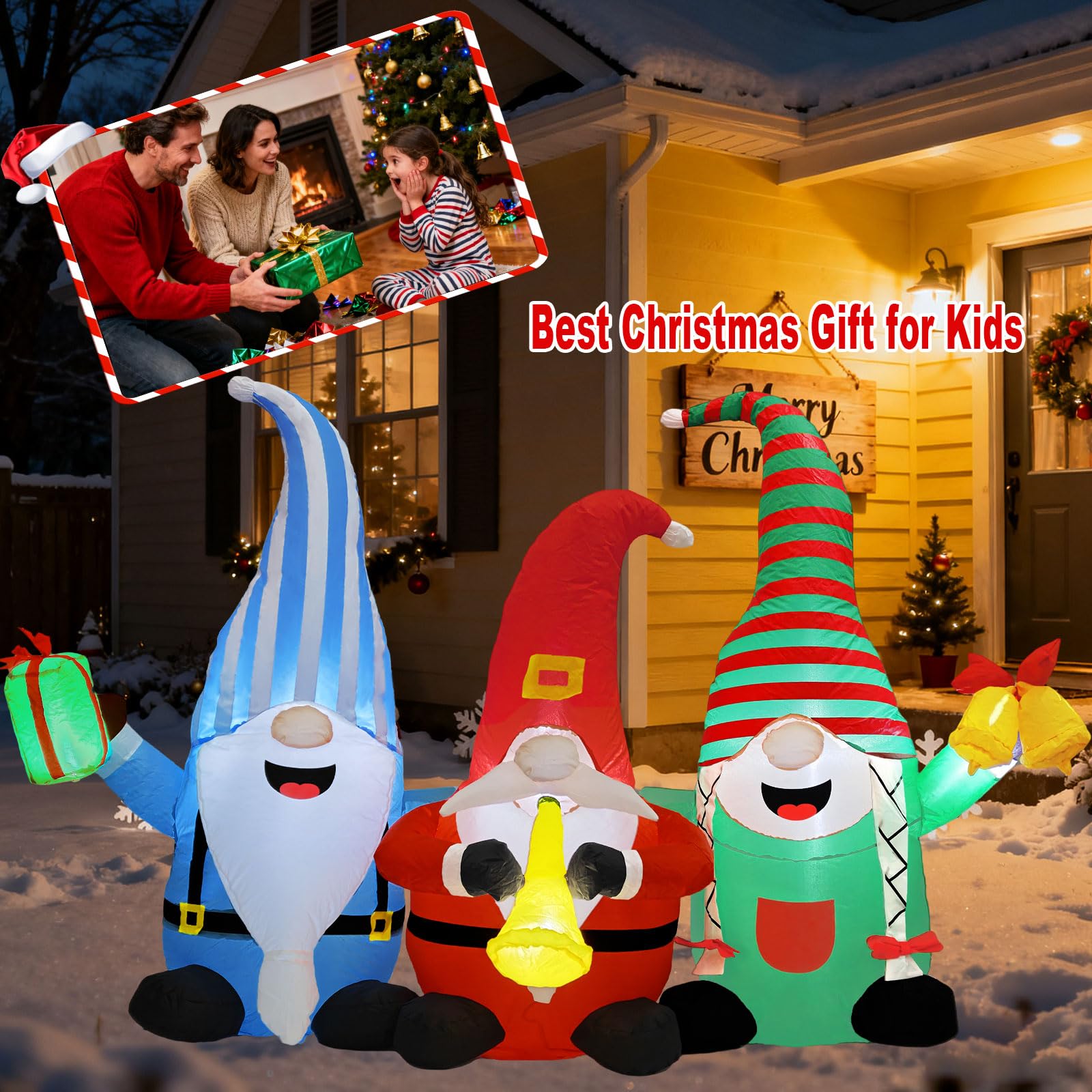 SRKLH gnomes set on porch creating warm holiday atmosphere for visitors