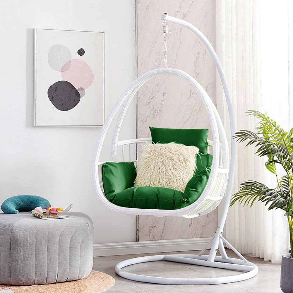 Srutirbo cushion beside chair frame showing size fit and practical scale