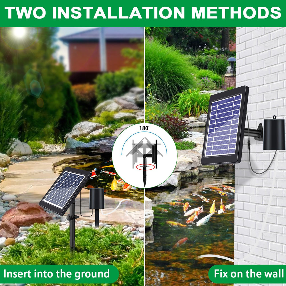 Srygery aerator installed in a backyard pond providing quiet aeration