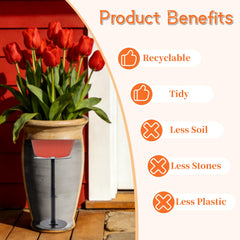 Sskzchh assembled riser inside a decorative pot stabilizing the plant and saving soil