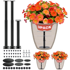 Sskzchh front pack showing three adjustable metal risers and bases for easy pot lifting
