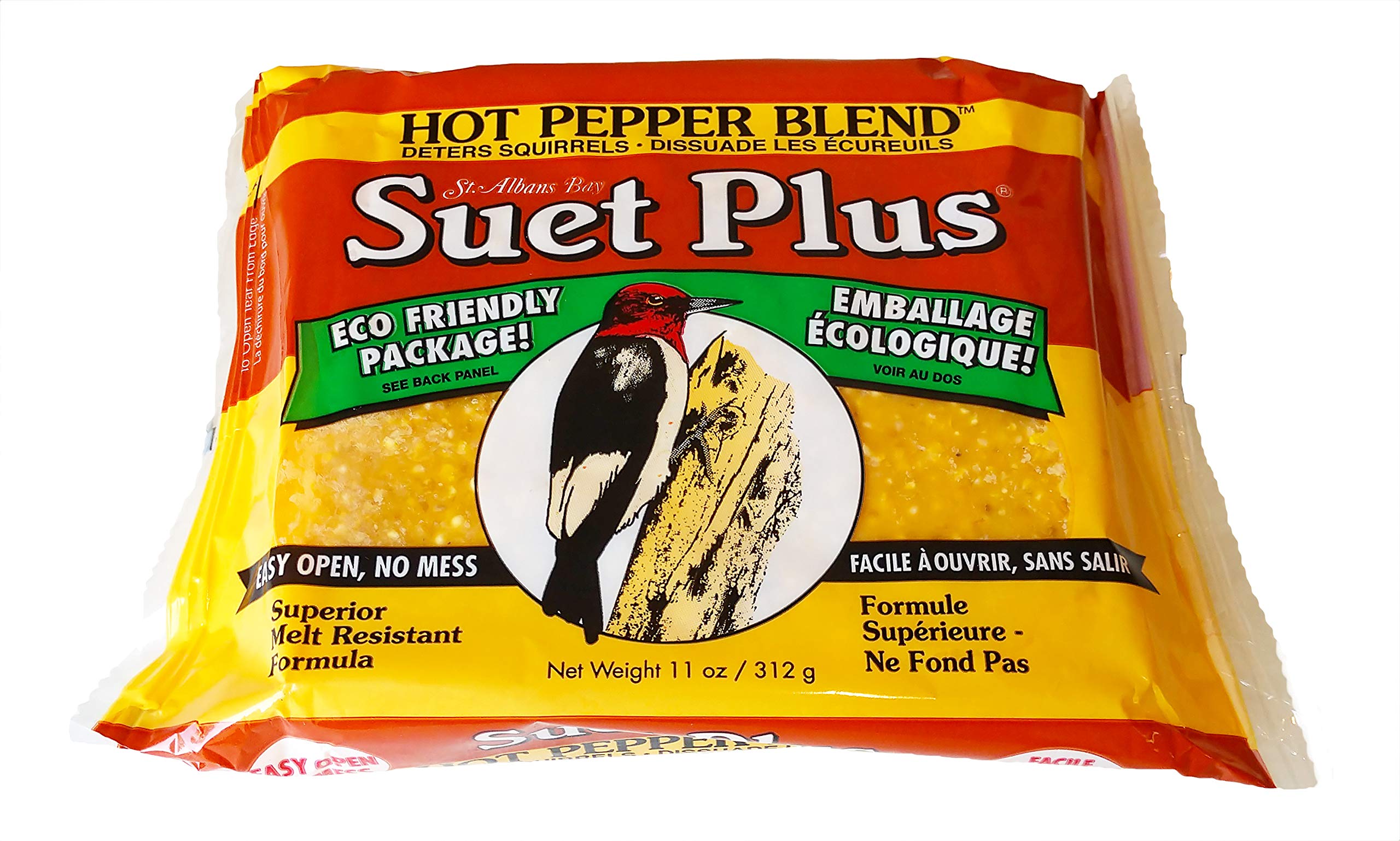 ST. ALBANS BAY SUET PLUS individually wrapped cake opened showing easy-open, no-mess packaging benefit