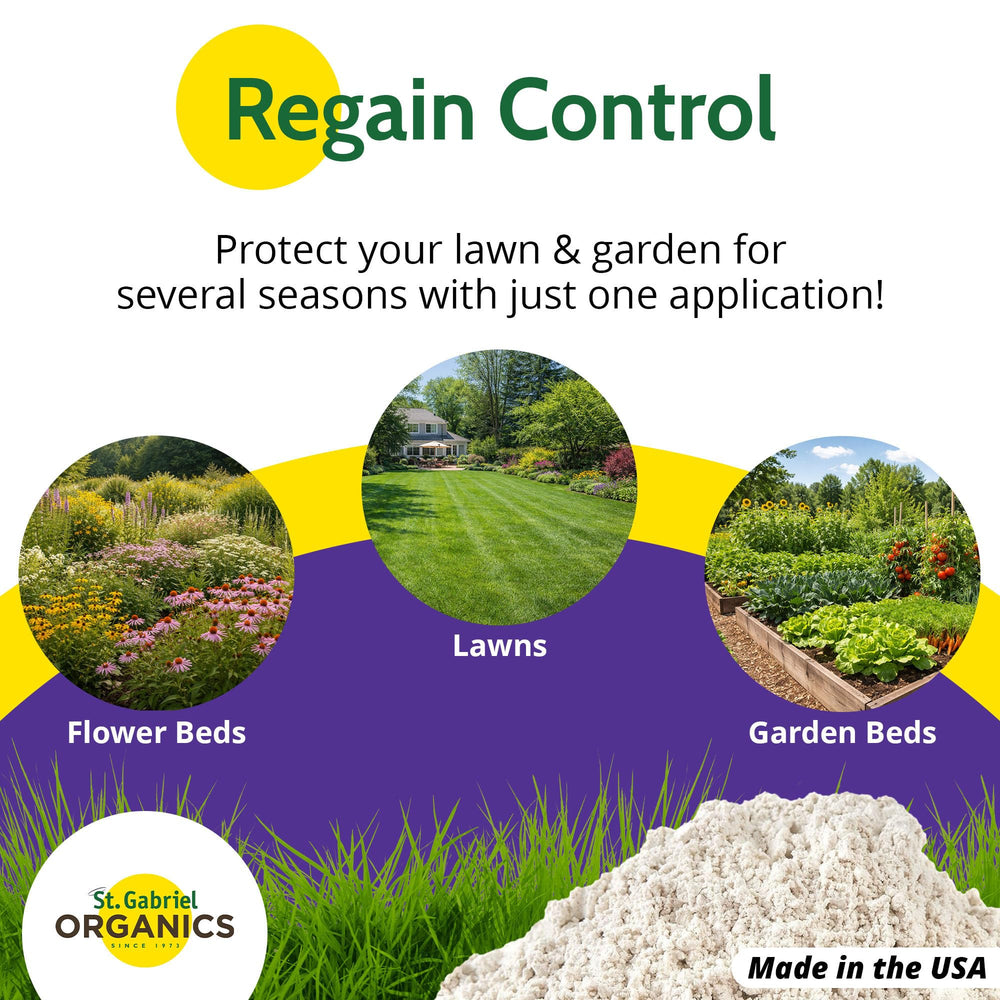 St. Gabriel granules applied to soil showing targeted grub control