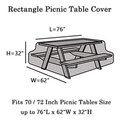 StorMaster cover fitted on picnic table demonstrating secure, snug coverage