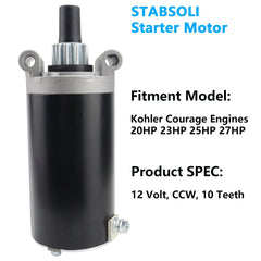 STABSOLI starter pinion closeup showing 10 teeth for secure engagement