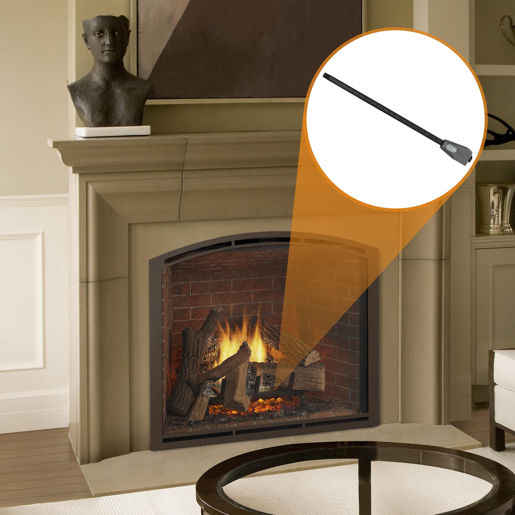 Stanbroil air mixer detail with shutter for adjustable flame control benefit