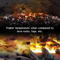 Stanbroil beads in outdoor fire pit showing enhanced flame sparkle