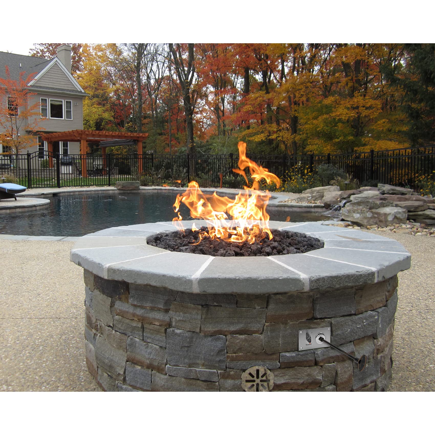 stanbroil lifestyle patio scene with key near fireplace showing aesthetic match