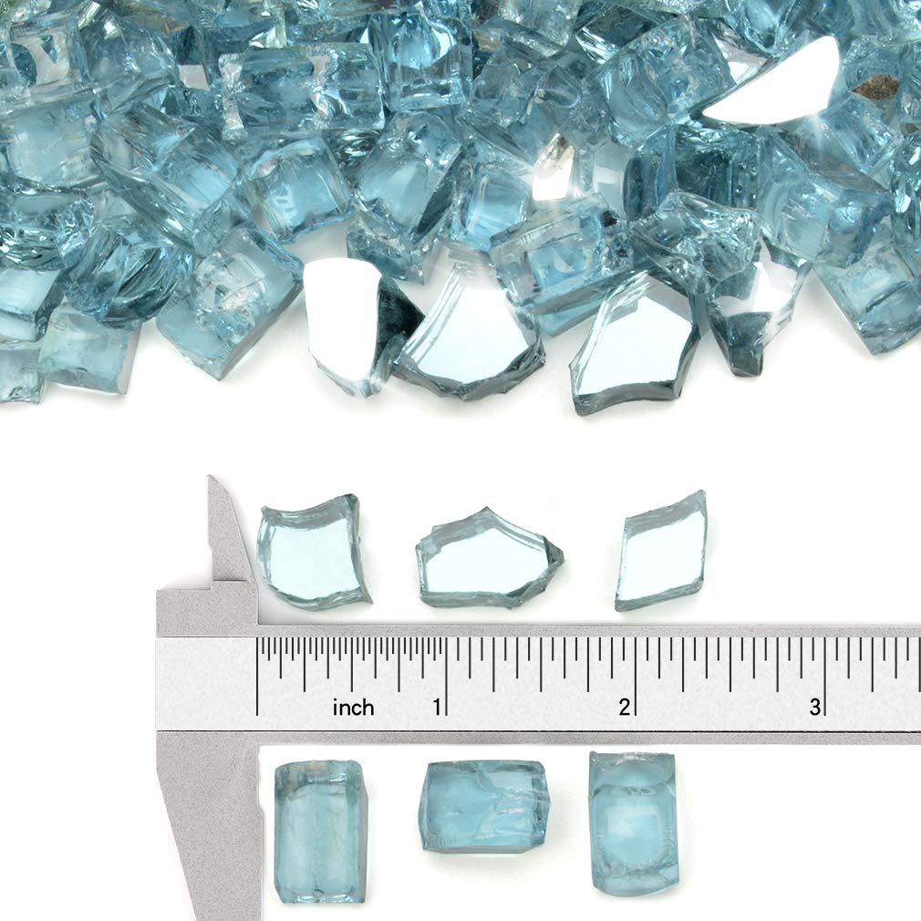 Stanbroil close-up of tempered 1/2 inch aqua blue texture for consistent sparkle